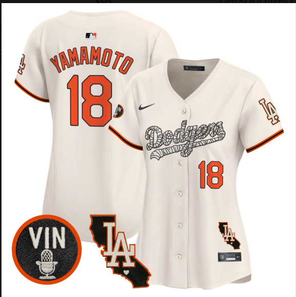 Women Los Angeles Dodgers #18 Yamamoto 2025 cream Limited Stitched Jersey->women mlb jersey->Women Jersey